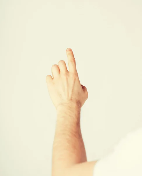 Man hand pointing at something — Stock Photo, Image