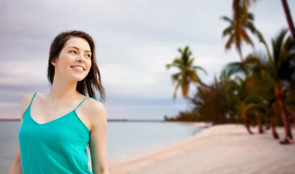 Happy girl or young woman looking aside — Stock Photo, Image