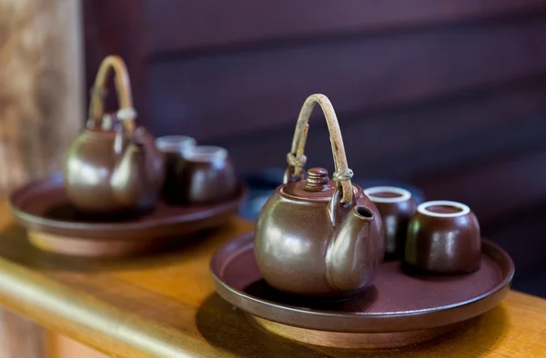 Tea-set a asiatico teahouse — Foto Stock