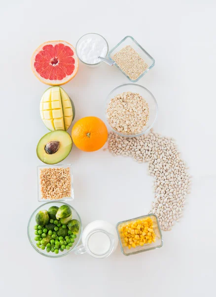 Close up of food ingredients in letter b shape — Stock Photo, Image