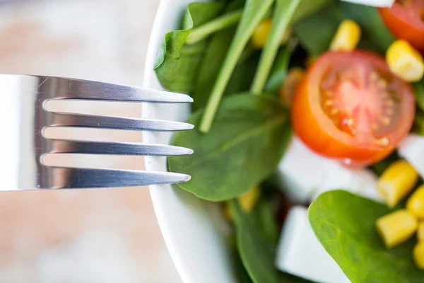 Close up of vegetable salad bowl — Stock Photo, Image