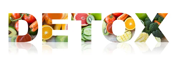 Méregtelenítés, az egészséges táplálkozás és a vegetáriánus étrend koncepció — Stock Fotó