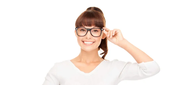 Mujer asiática ajustando gafas — Foto de Stock