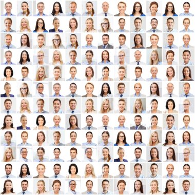 collage with many business people portraits clipart