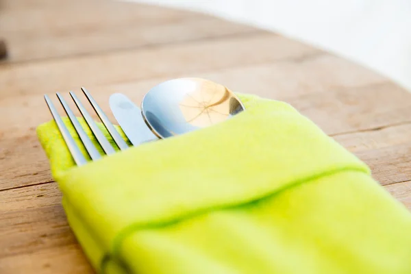 Close up of cutlery set on table — Stock Photo, Image