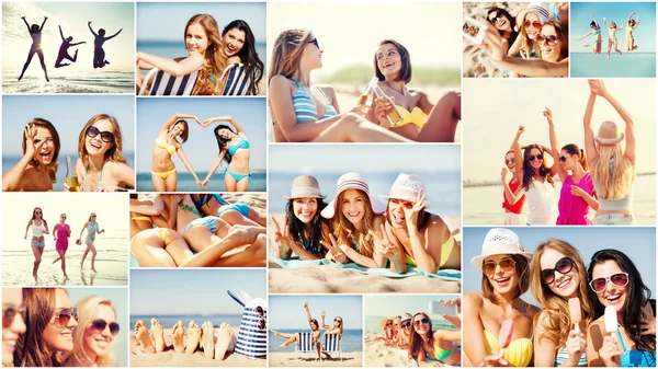 Ragazze che si divertono sulla spiaggia — Foto Stock