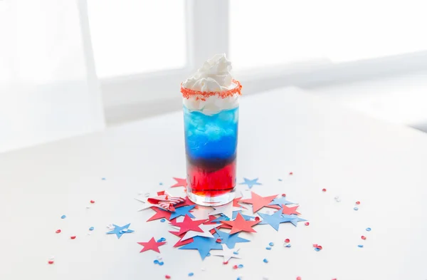 Glass of drink on american independence day party — Stock Photo, Image