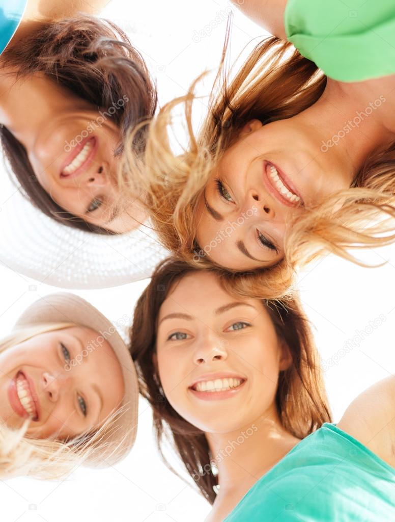 Girls looking down