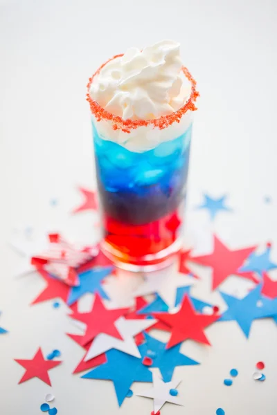 Glass of drink on american independence day party — Stock Photo, Image