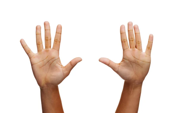 Two woman hands waving hands — Stock Photo, Image