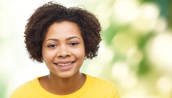 Šťastný afroamerické mladá žena tvář — Stock fotografie