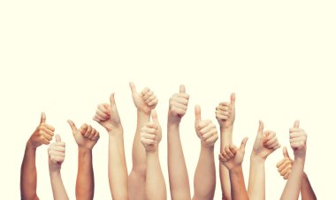 human hands showing thumbs up clipart