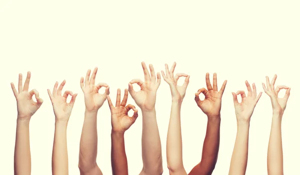 Human hands showing ok sign — Stock Photo, Image