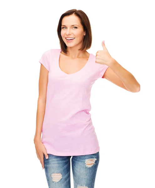 Woman showing thumbs up — Stock Photo, Image