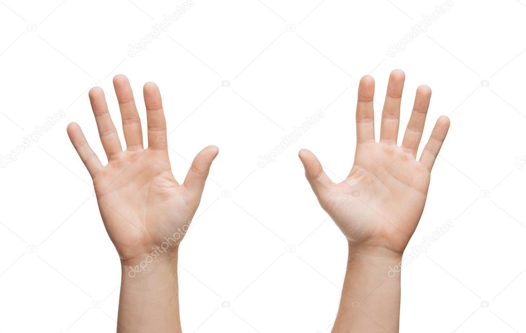 Two Man Hands Waving Hands Stock Photo Image By C Syda Productions
