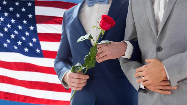 손을 잡고 행복 한 남성 동성애자 커플의 확대 사진입니다. — 스톡 사진