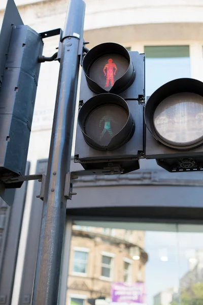 Red pedestrian traffic lights — Stock Photo, Image