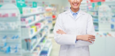 young woman pharmacist drugstore or pharmacy clipart