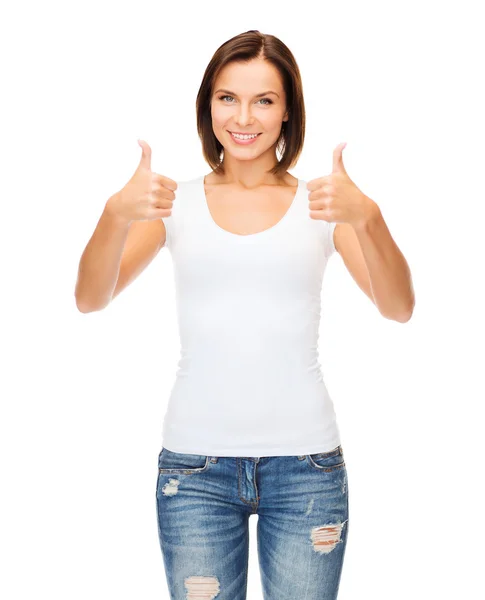 Woman showing thumbs up — Stock Photo, Image