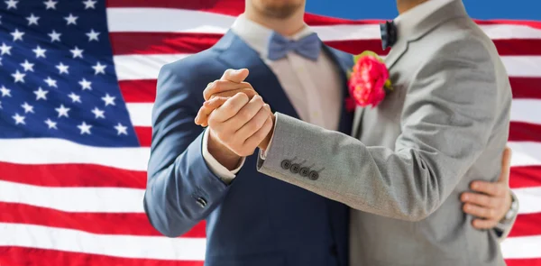 Close up of happy male gay couple dancing — Stock Photo, Image