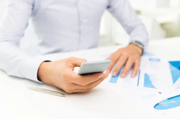 Close up of businessman with smartphone — Stock Photo, Image