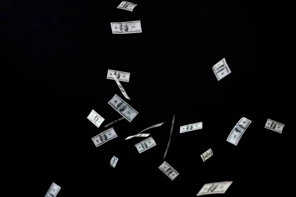 Detailní záběr nás dolar peníze nad černou — Stock fotografie