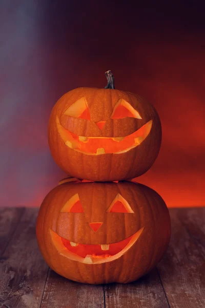 Close up of pumpkins on table — Stock Photo, Image