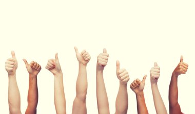 human hands showing thumbs up clipart