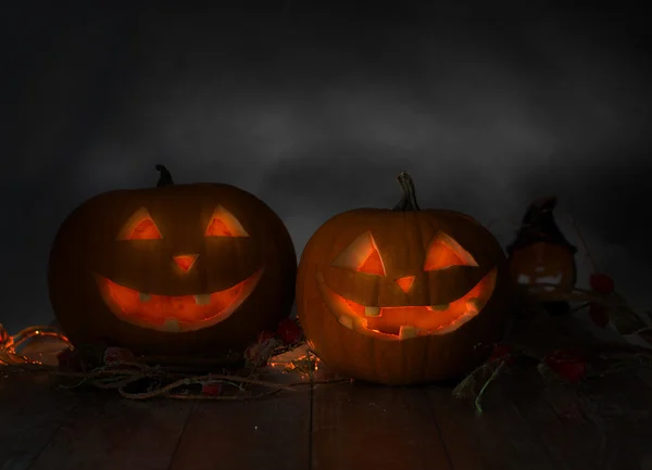 Close up of pumpkins on table — Stock Photo, Image