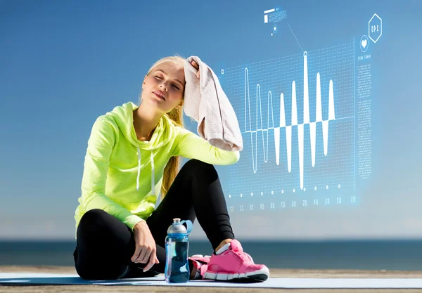 Woman resting after doing sports — Stock Photo, Image