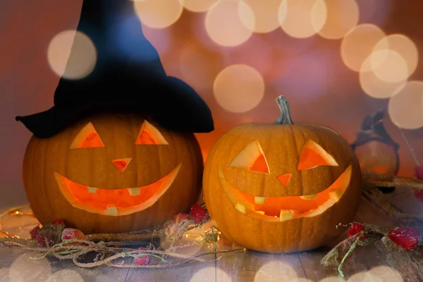 Primer plano de las calabazas en la mesa — Foto de Stock