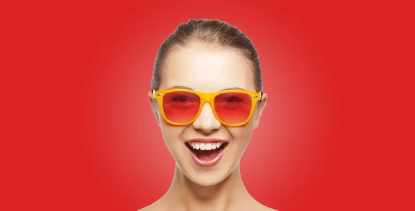 Happy screaming teenage girl in shades — Stock Photo, Image