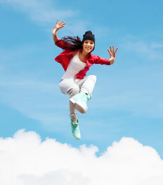 Bela dança menina pulando — Fotografia de Stock