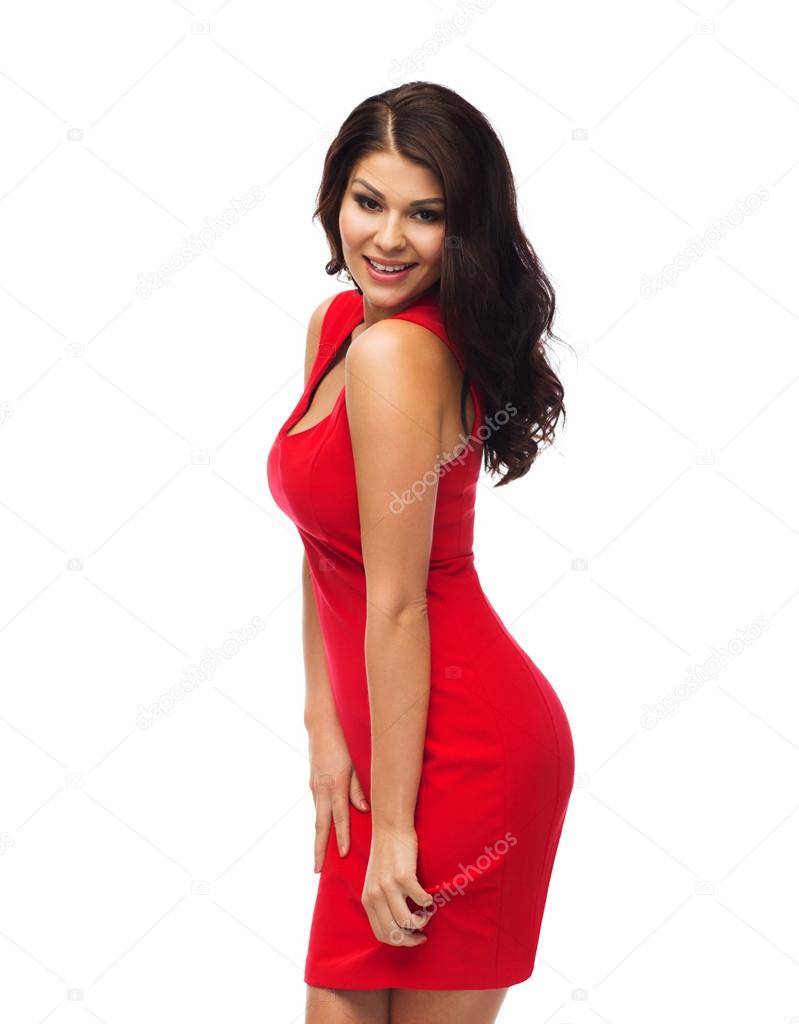 woman red dress