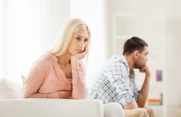 Unhappy couple having argument at home — Stock Photo, Image