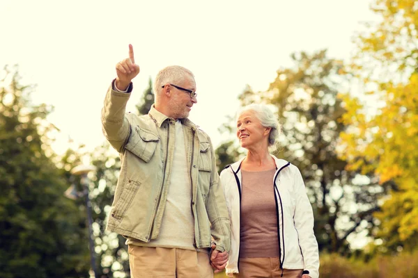 Seniorenpaar in park — Stockfoto