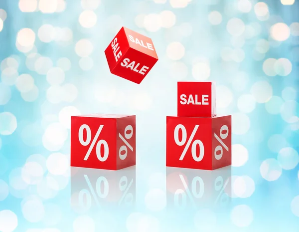 Set of boxes with sale and percent sign — Stock Fotó