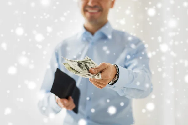 Close up of businessman hands holding money — Stock Photo, Image