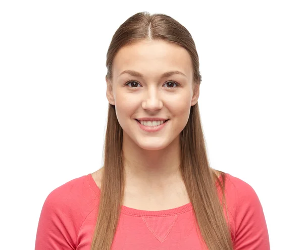 Smiling young woman or teenage girl in pullover — Stock Photo, Image