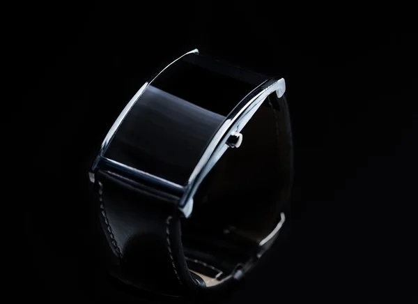 黑色的智能手表的特写 — 图库照片