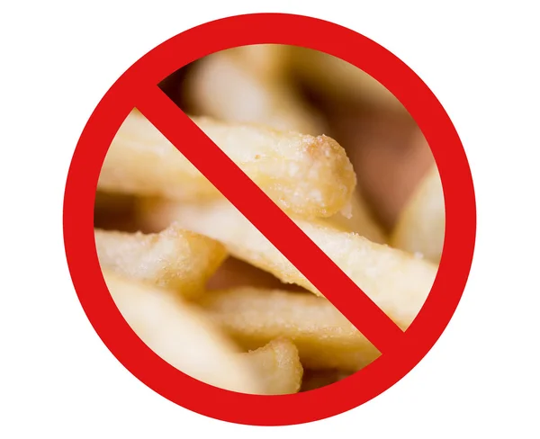 Close up of french fries behind no symbol — Stockfoto