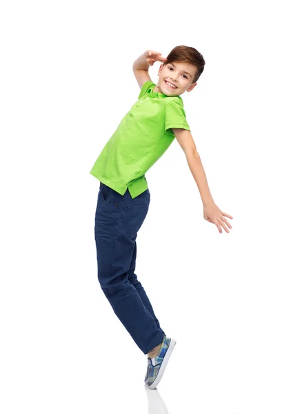 Smiling boy having fun or dancing — 图库照片