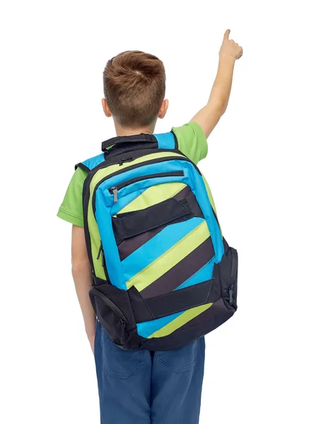 Niño estudiante feliz con la bolsa de la escuela —  Fotos de Stock