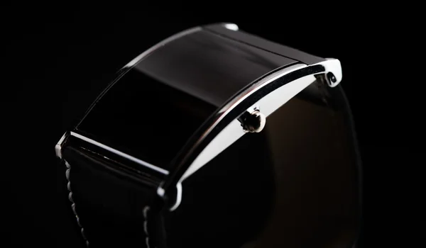 Close up of black smart watch — Stock Photo, Image