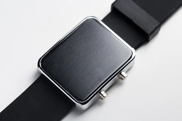 Close up van zwarte slimme horloge — Stockfoto