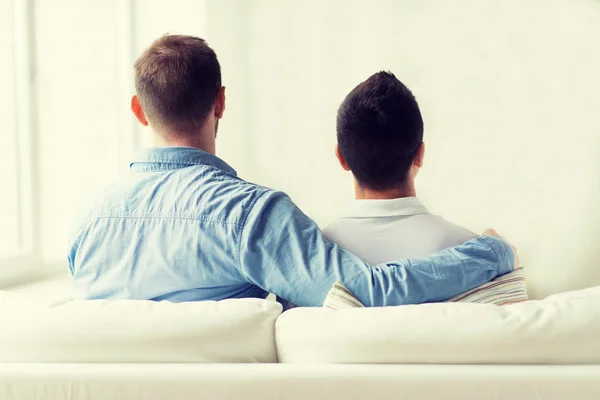 Close up of happy male gay couple hugging — Stock Photo, Image