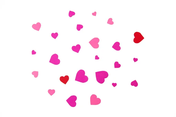 Zblízka červené a růžové valentinky srdce tvarů — Stock fotografie