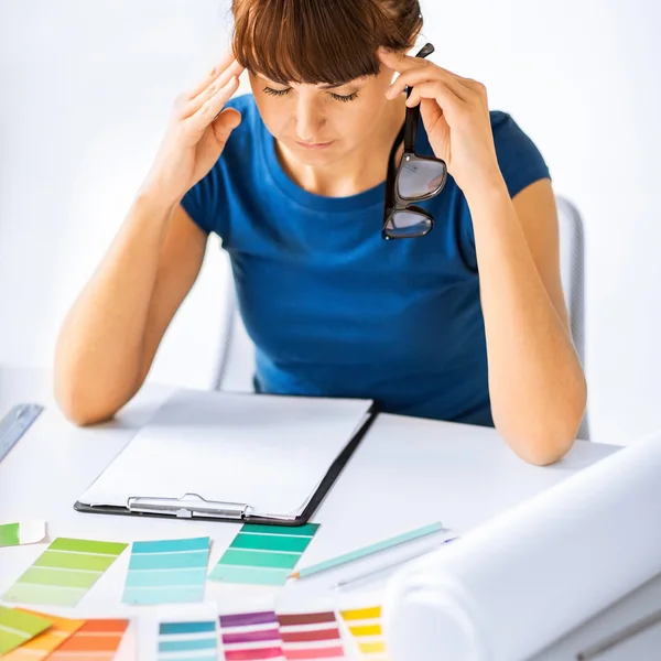 Stressed interior designer — Stock Photo, Image