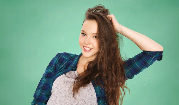 Feliz sorrindo menina estudante bonita adolescente — Fotografia de Stock