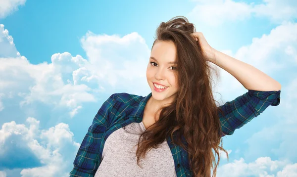 Feliz sorrindo menina bonita adolescente — Fotografia de Stock